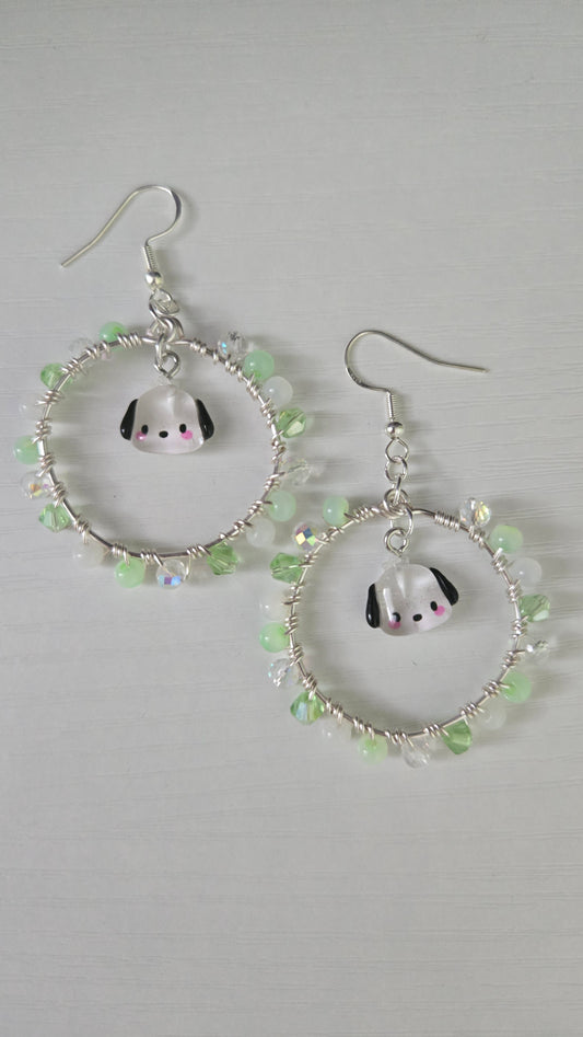 Pochacco Small Wire-wrapped Earrings
