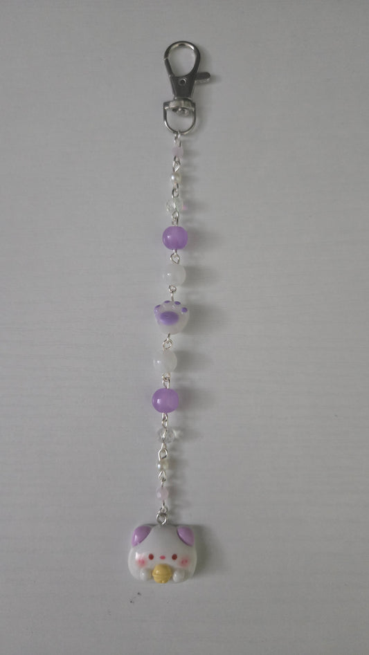 Purple Cat Keychain