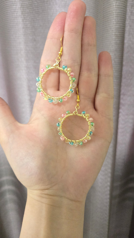 Pastel Small Wire-wrapped Earrings