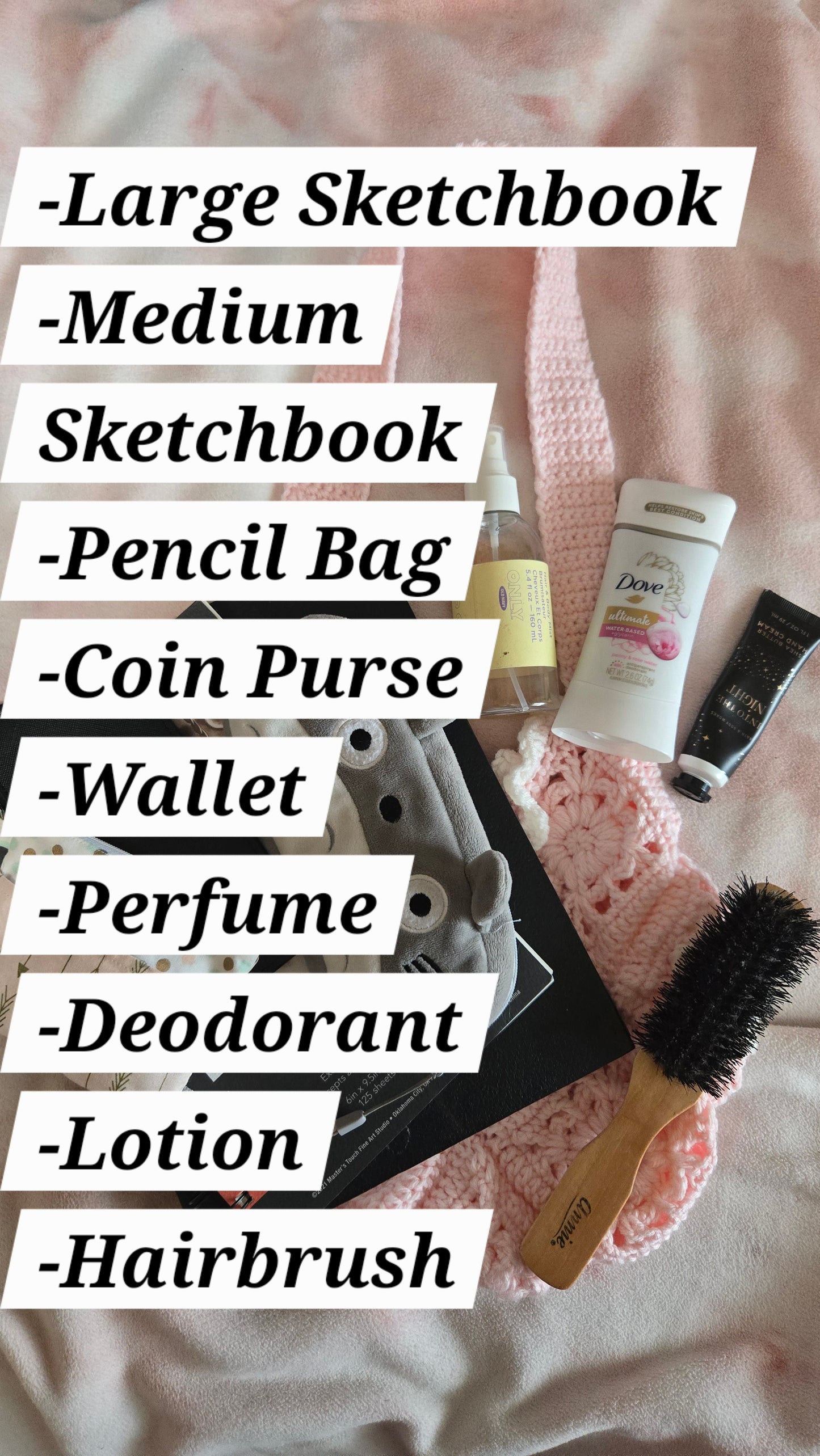 Pink Floral Crochet Market Bag