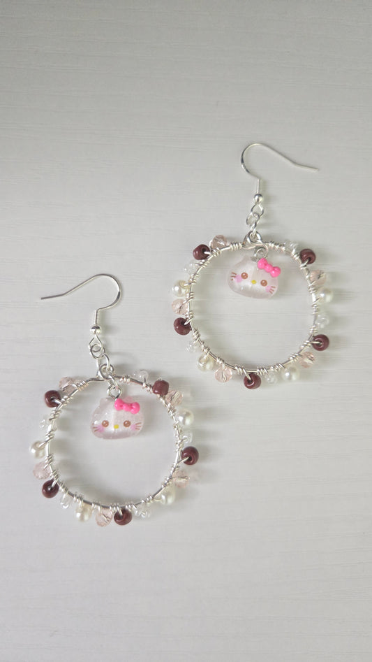 Hello Kitty Small Wire-wrapped Earrings