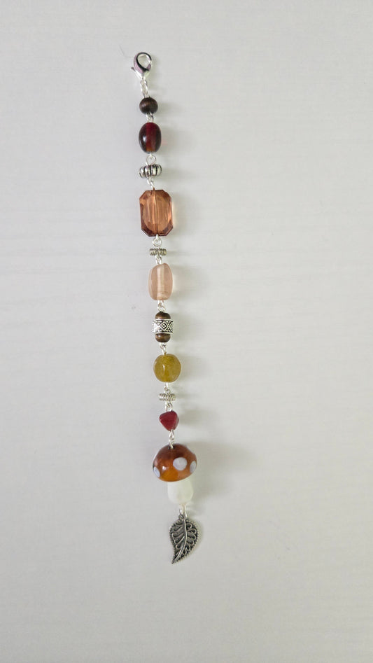 Brown Mushroom Beaded Accessory
