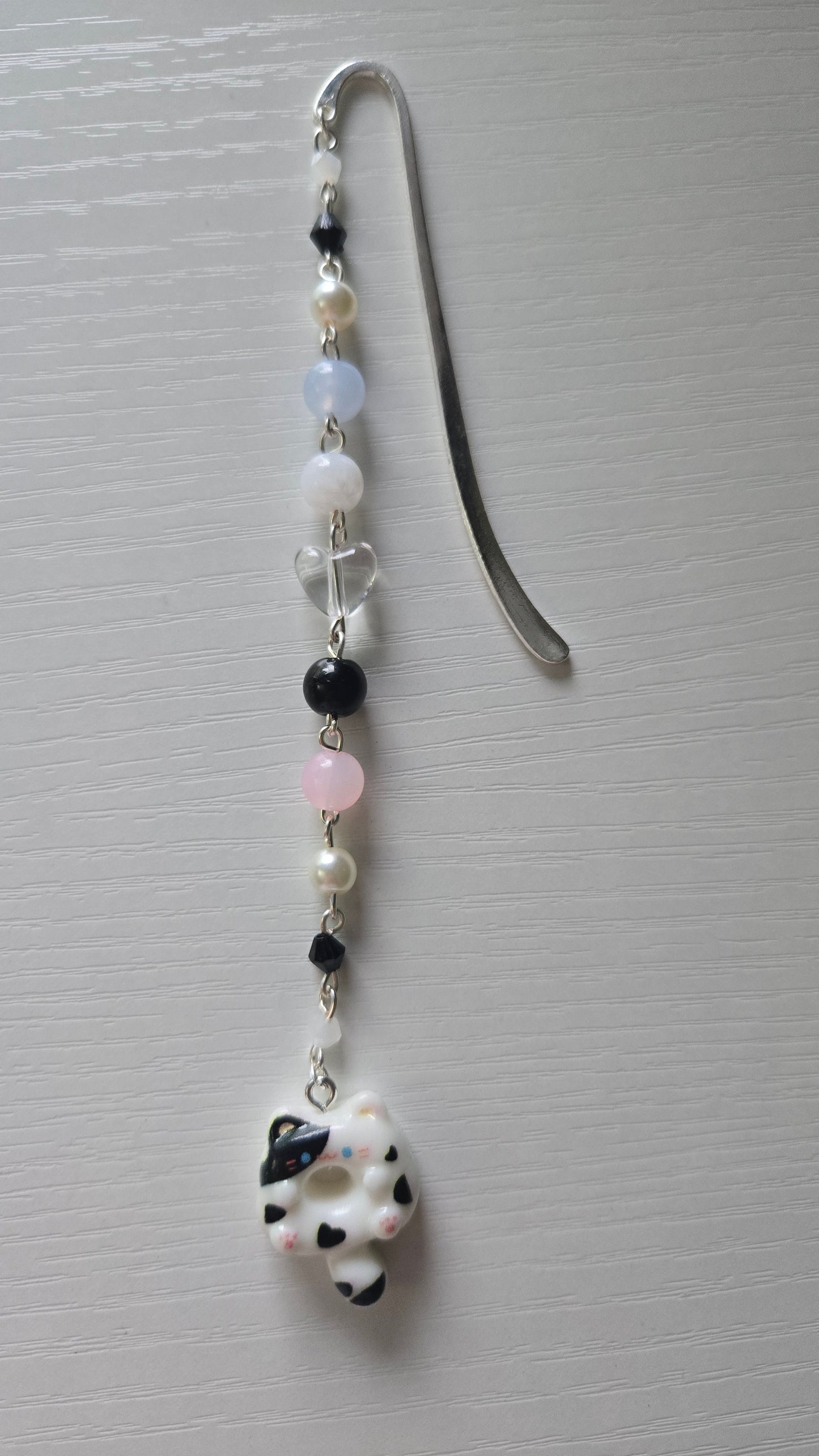 Black and White Cat Donut Bookmark