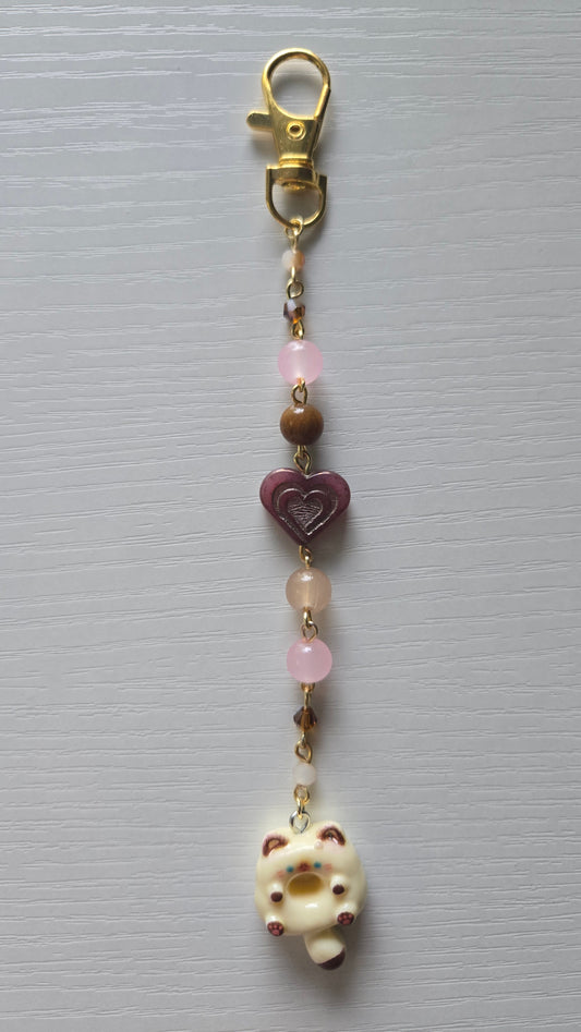 Siamese Cat Donut Keychain