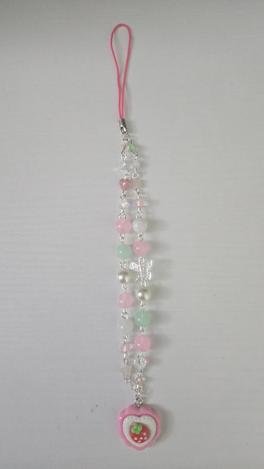 Strawberry Heart Phone Charm