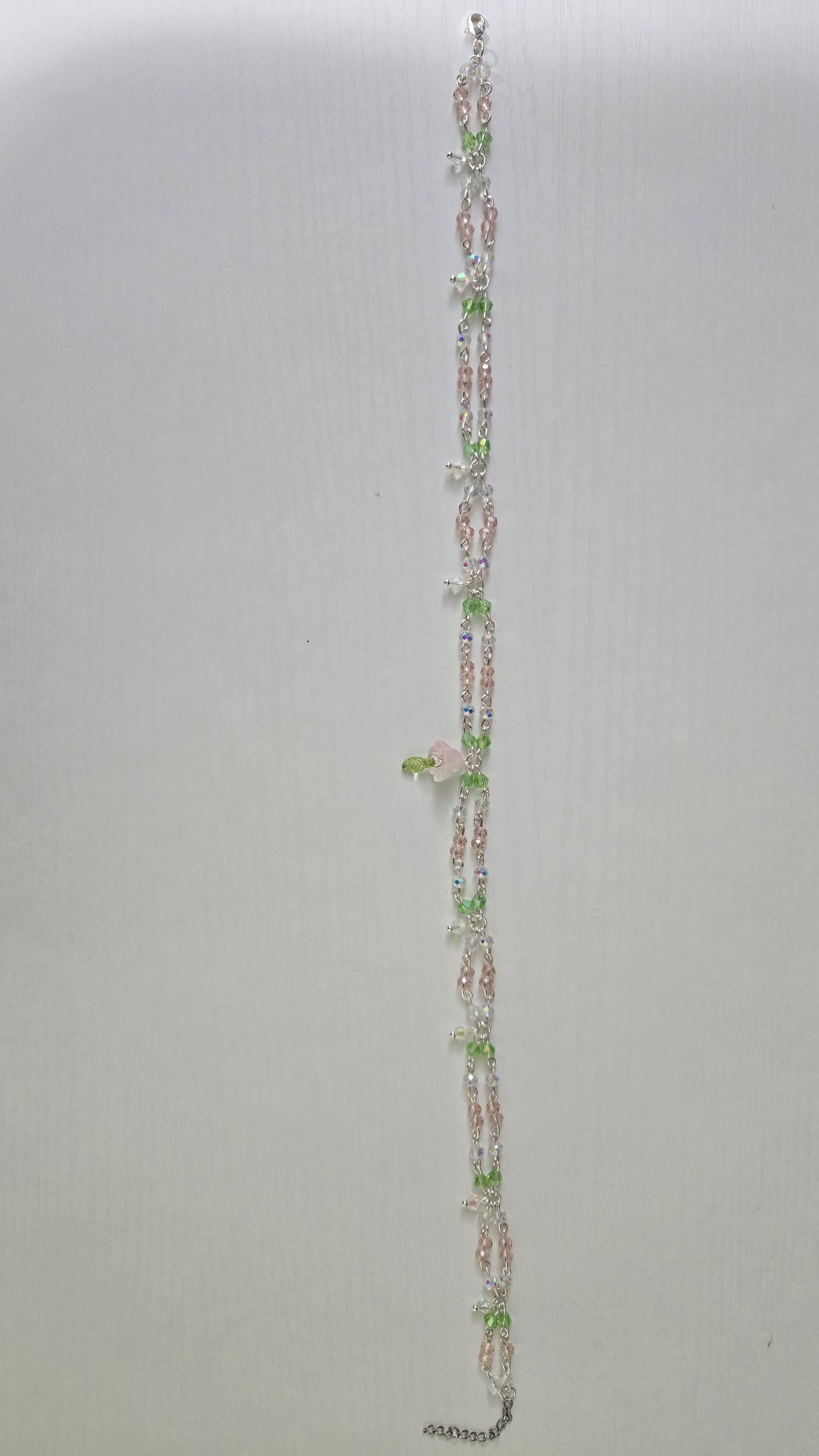Pink Bellflower Double Layer Necklace