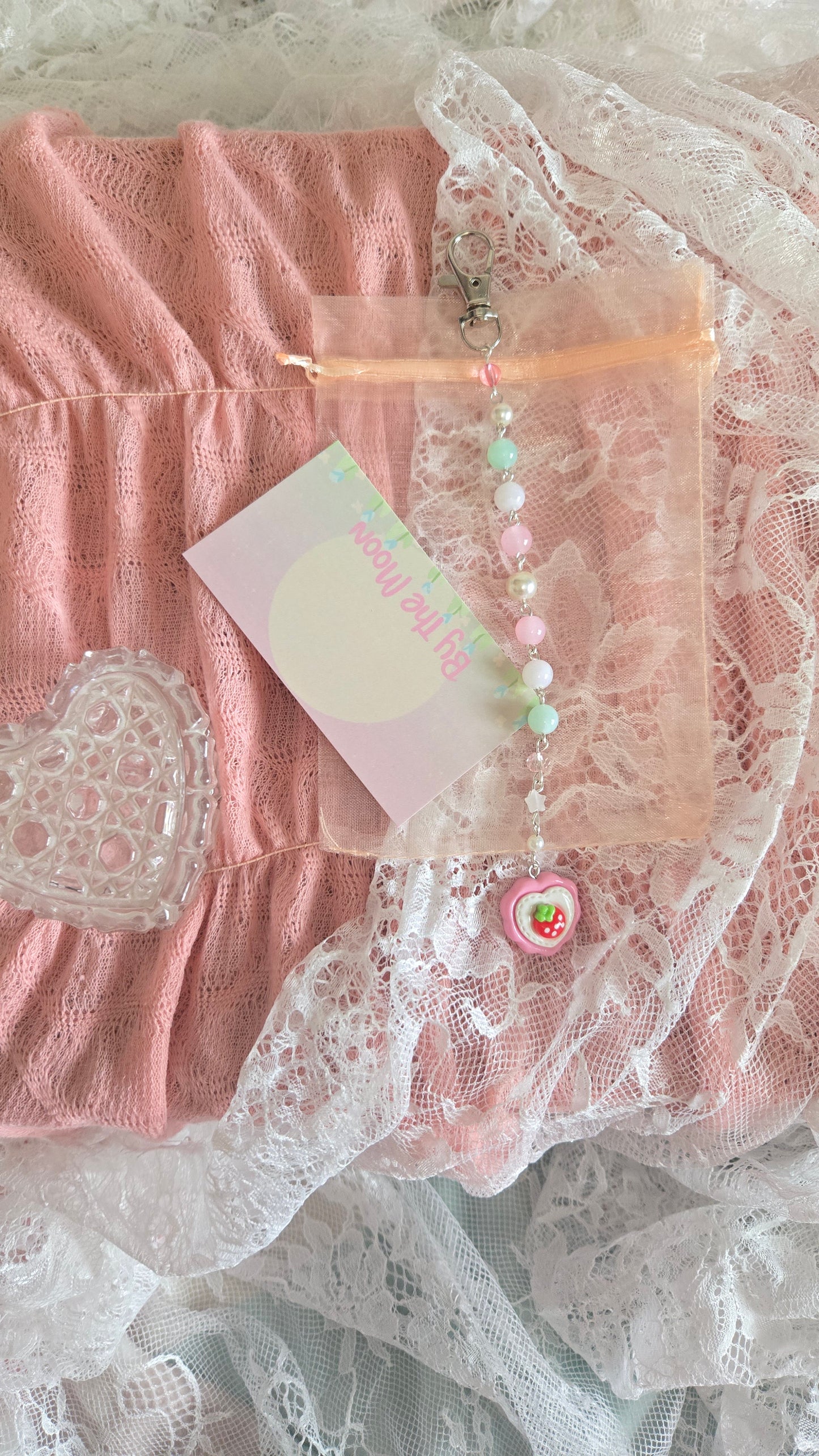 Strawberry Heart Keychain