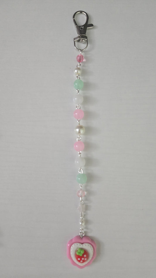 Strawberry Heart Keychain