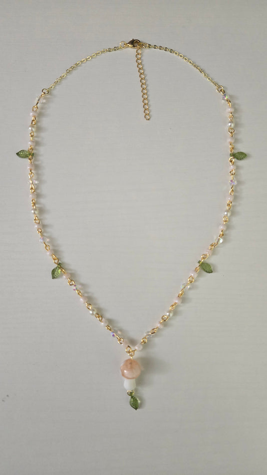Pink Mushroom Simple Necklace