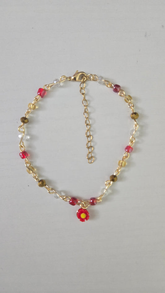 Red Daisy Bracelet