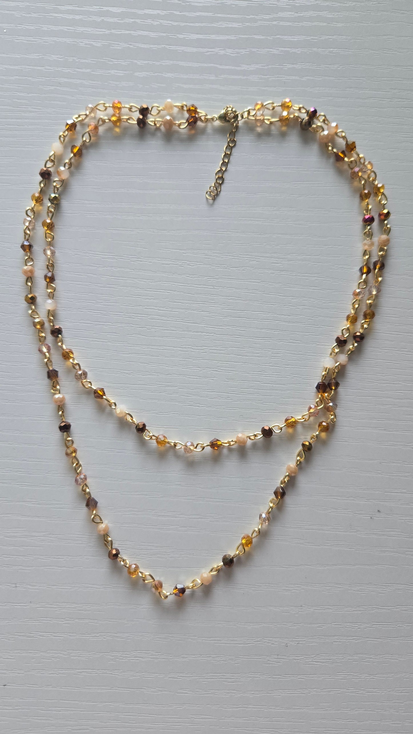 Double Layered Brown/Gold Dainty Necklace