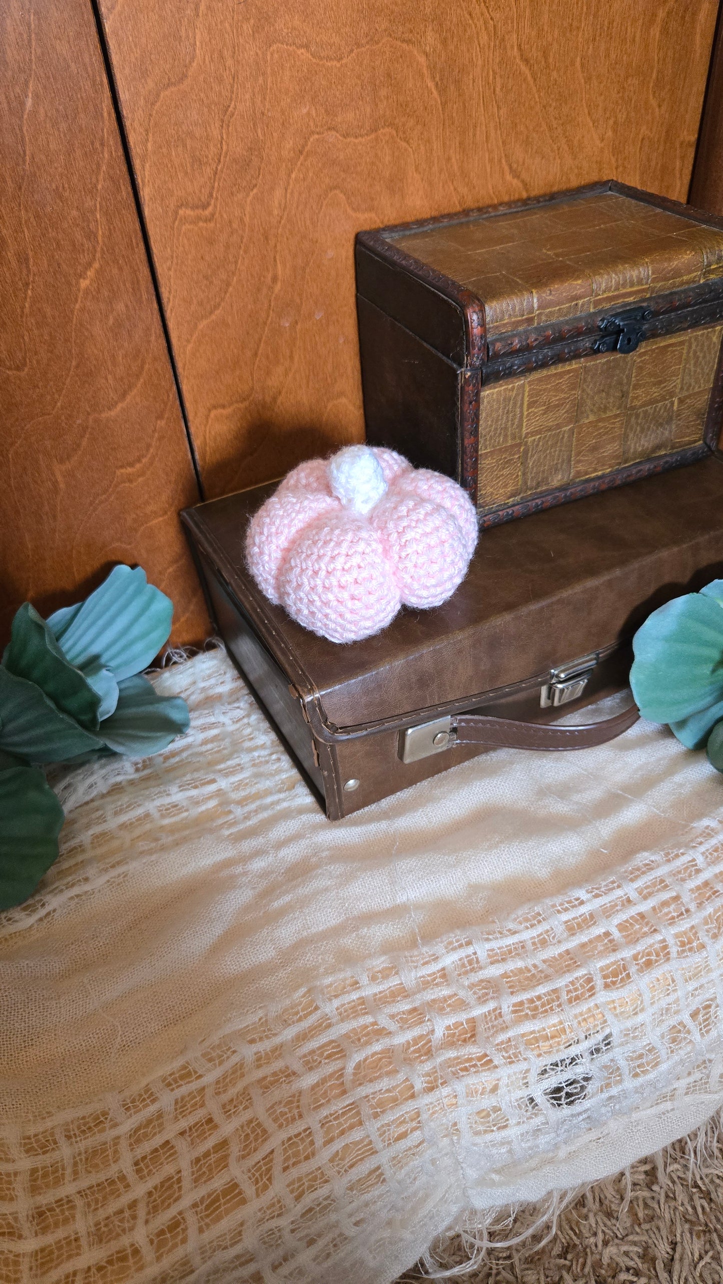 Made To Order Pink Crochet Pumpkin