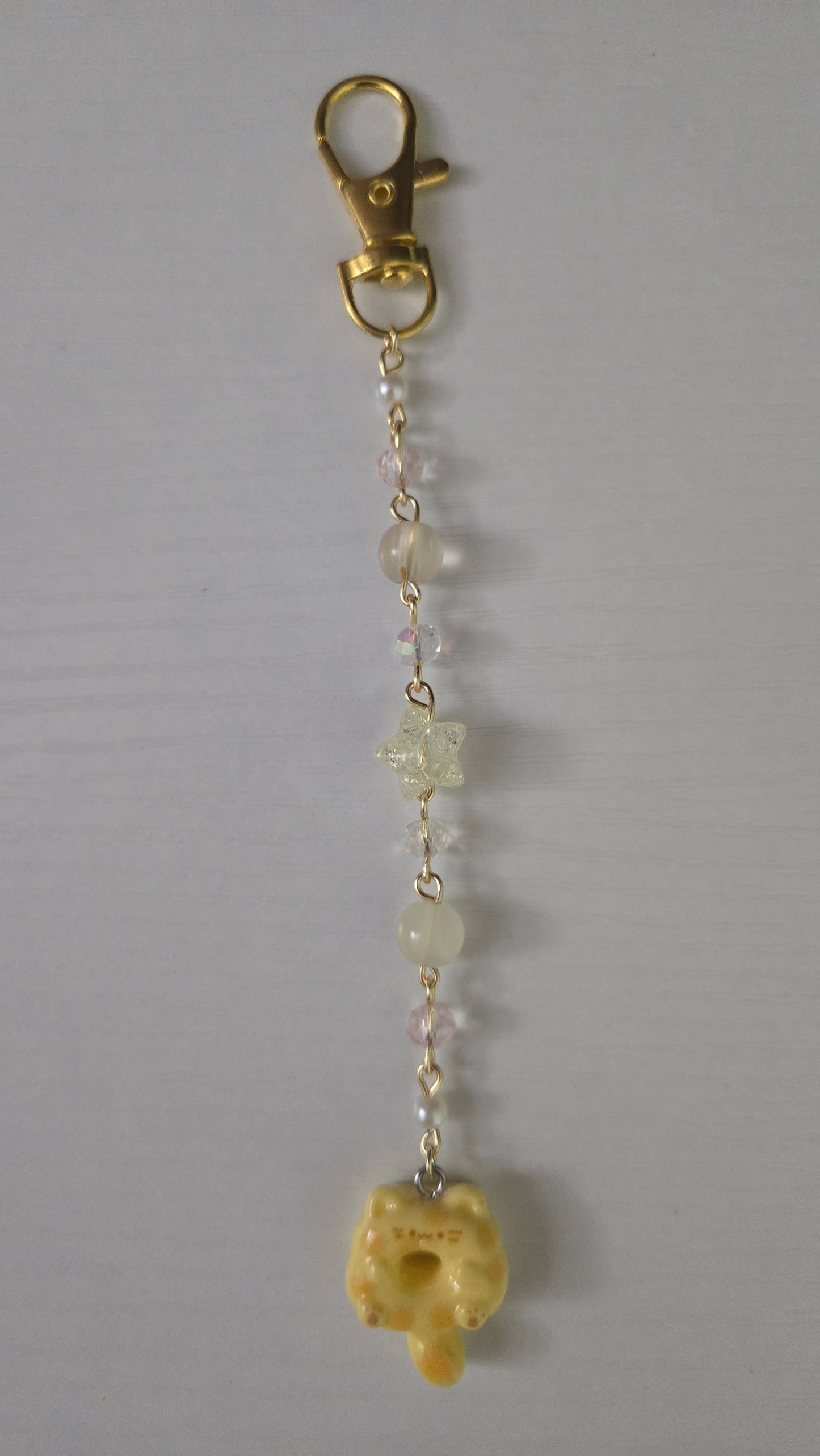 Orange Cat Donut Keychain