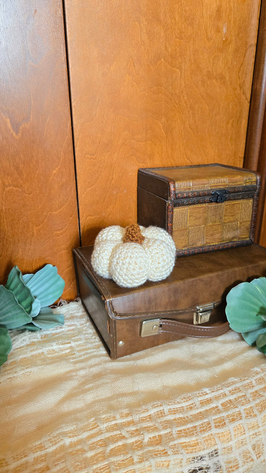 Made To Order Sparkle Ivory Crochet Pumpkins