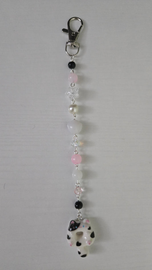 Black and White Cat Keychain