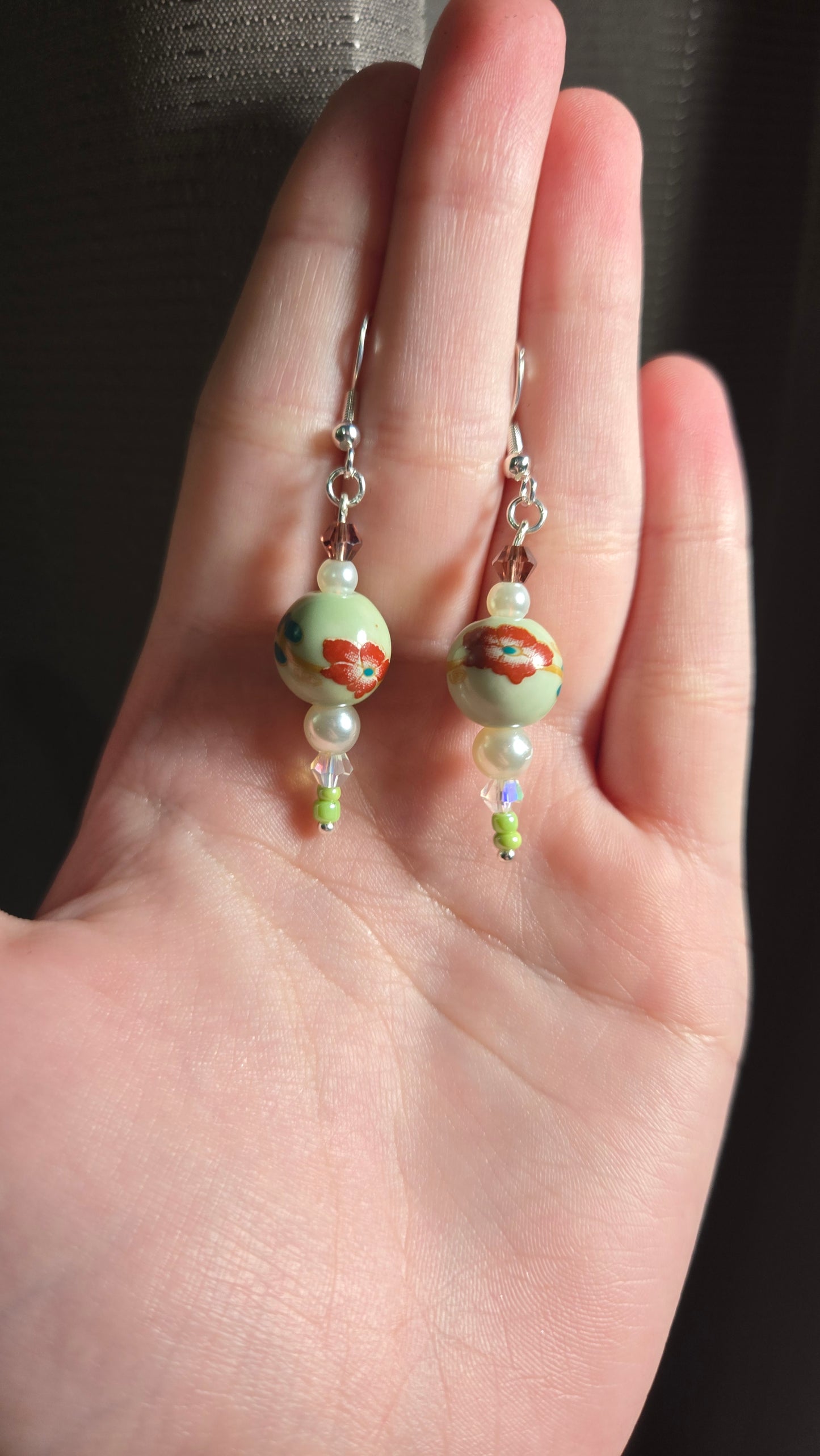 Large Floral Ceramic Colorful Simple Earrings