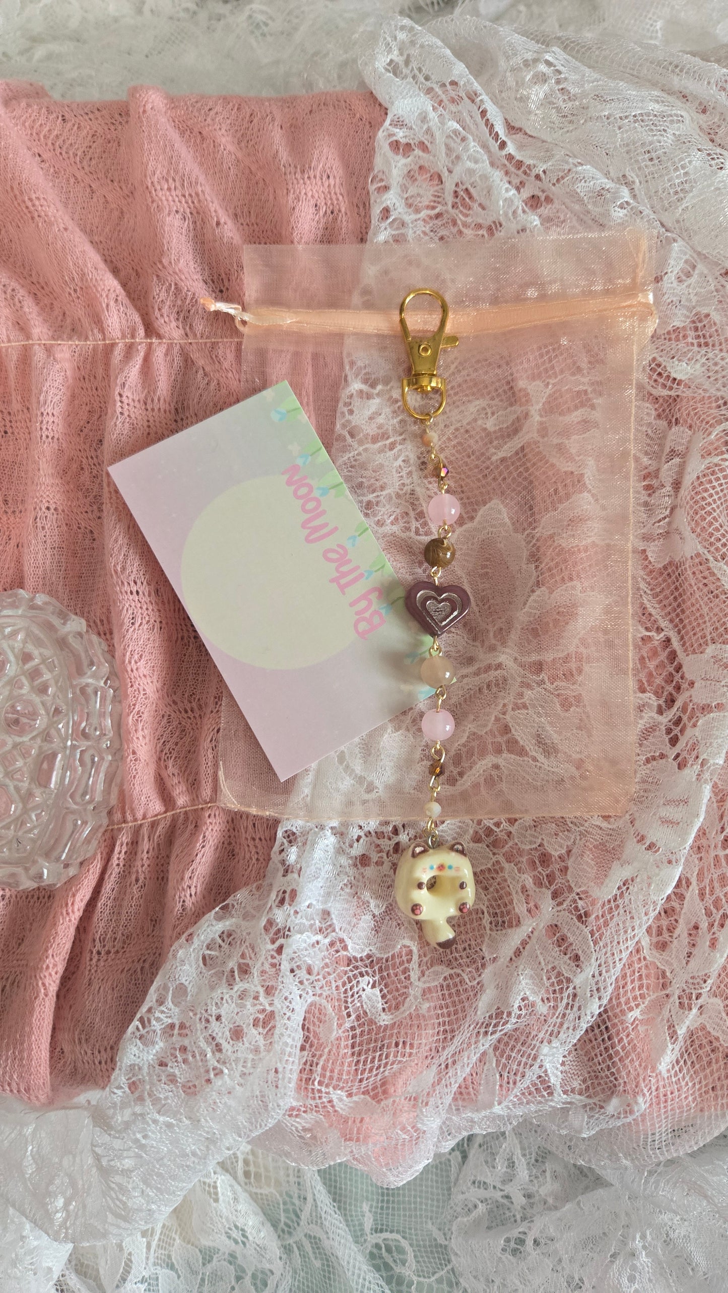 Siamese Cat Donut Keychain