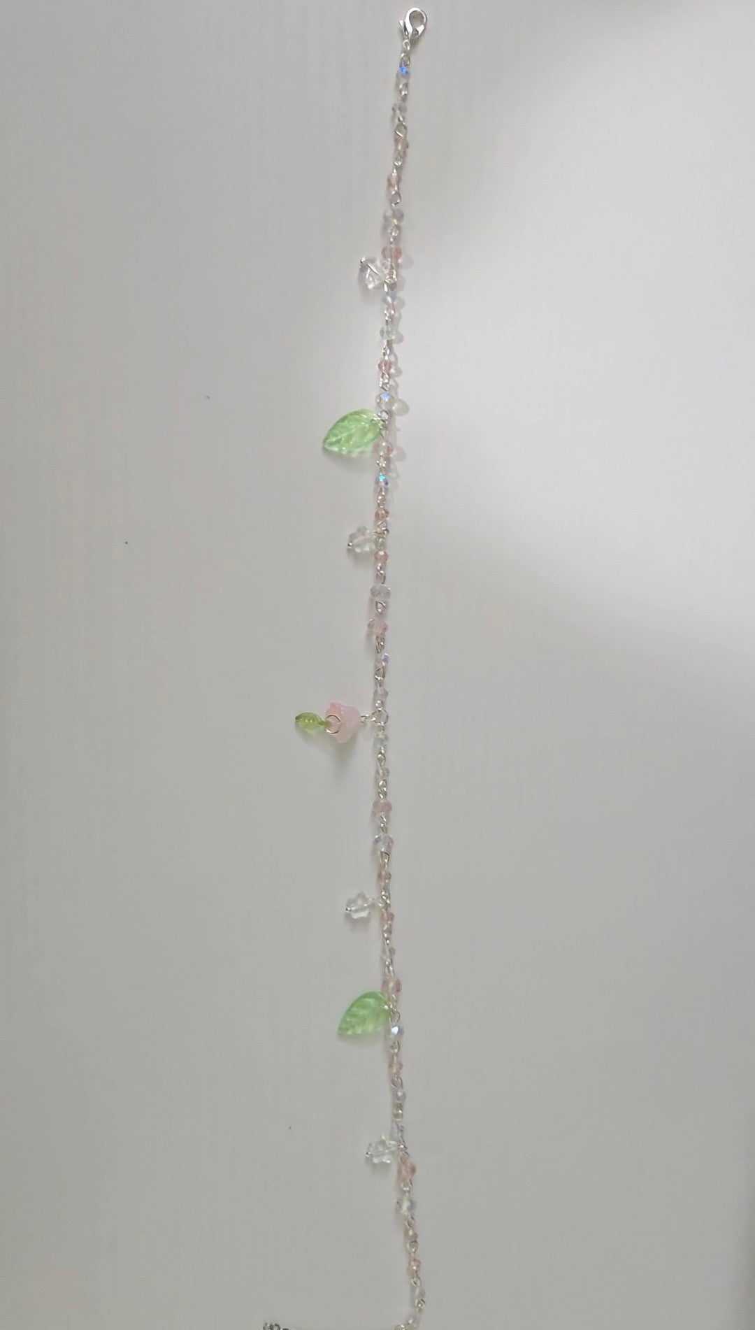 Pink Bellflower Dainty Necklace