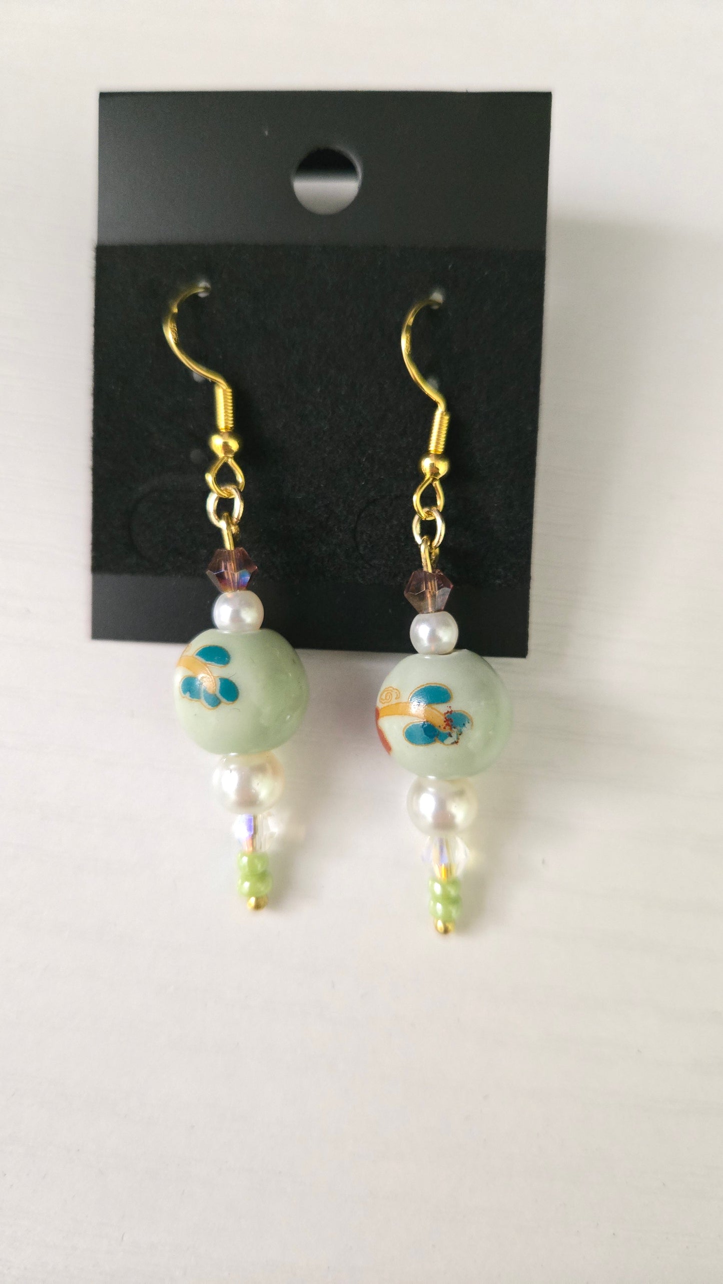 Large Floral Ceramic Colorful Simple Earrings