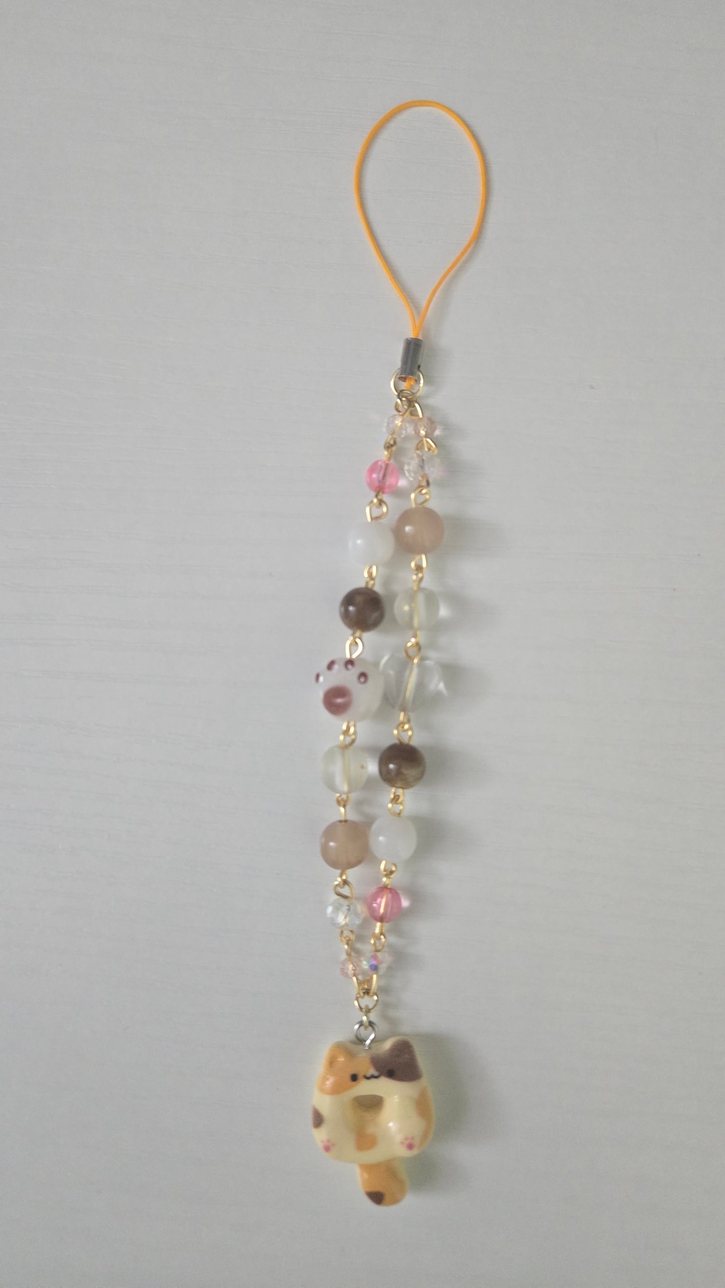 Calico Cat Donut Phone Charm