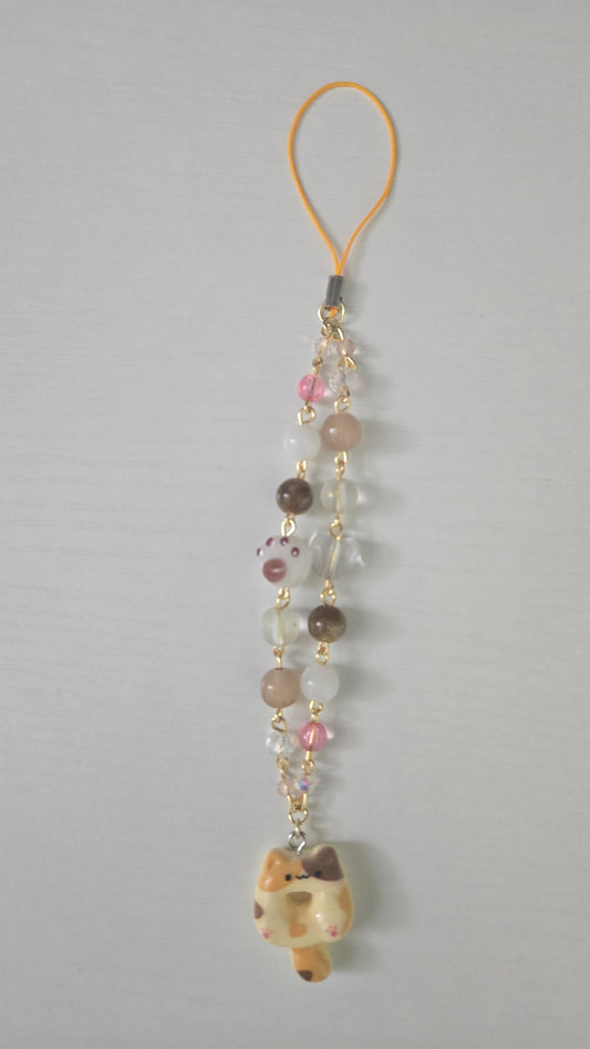 Calico Cat Donut Phone Charm