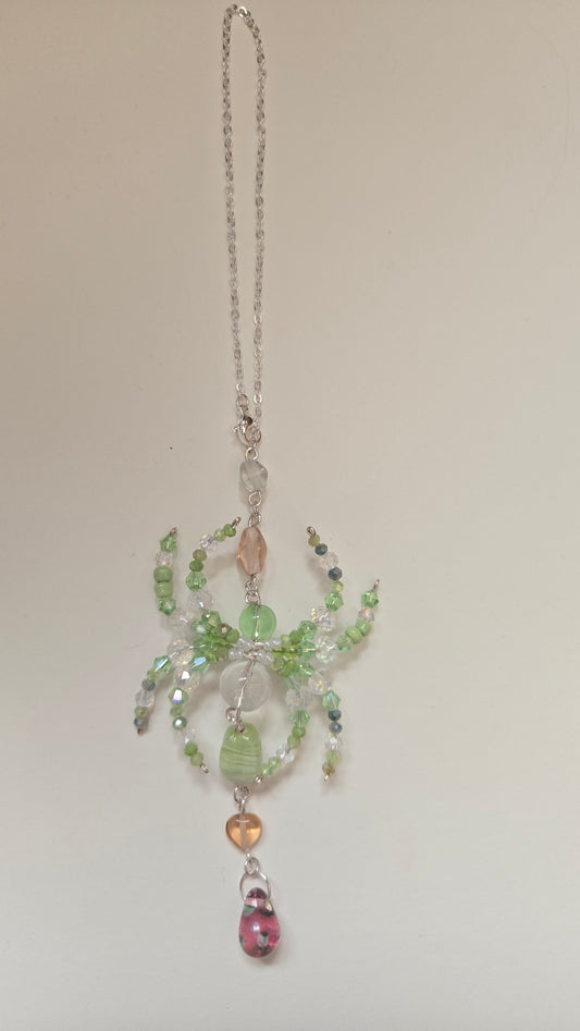 Green Garden Spider Decor