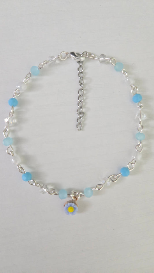Light Blue Daisy Bracelet