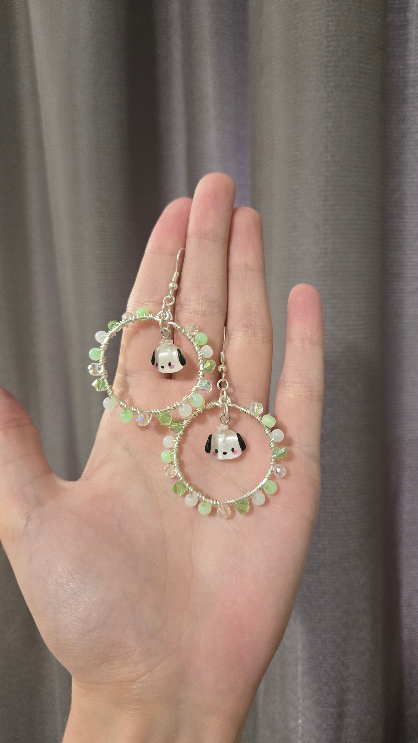Pochacco Small Wire-wrapped Earrings